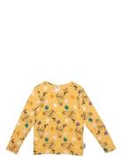 Flower Shirt Tops T-shirts Long-sleeved T-Skjorte Yellow Martinex