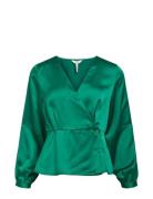 Objalamanda L/S Wrap Top 129 Tops Blouses Long-sleeved Green Object