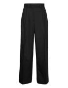 Wideleg Pleated Trousers Bottoms Trousers Suitpants Black Mango