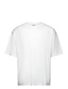 100% Cotton Relaxed-Fit T-Shirt Tops T-Kortærmet Skjorte White Mango