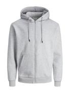 Jjebradley Sweat Zip Hood Noos Tops Sweatshirts & Hoodies Hoodies Grey...