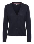 Soft Wool V-Nk Cardigan Tops Knitwear Cardigans Navy Tommy Hilfiger