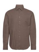 Bs Cotton Casual Modern Fit Shirt Tops Shirts Casual Brown Bruun & Ste...