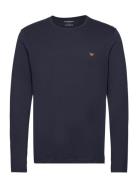 Men's Knit T-Shirt Tops T-Langærmet Skjorte Navy Emporio Armani
