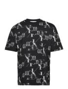 Hyper Real Ck Aop Tee Tops T-Kortærmet Skjorte Black Calvin Klein Jean...