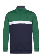 Pure Colorblock 1/4 Zip Tops Sweatshirts & Hoodies Sweatshirts Green P...