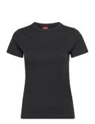 Classic Tee_3 Tops T-shirts & Tops Short-sleeved Black HUGO