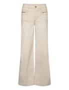 Mmcolette Shimmer Pant Bottoms Trousers Wide Leg Cream MOS MOSH