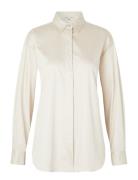 Milas Classic Shirt Tops Shirts Long-sleeved Cream Second Female