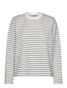 Striped Sweatshirt Tops Sweatshirts & Hoodies Sweatshirts Cream Mango