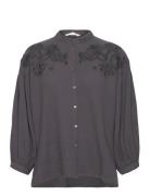 Danielle Shirt Tops Shirts Long-sleeved Grey ODD MOLLY