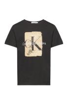 Second Skin Print Ss T-Shirt Tops T-Kortærmet Skjorte Black Calvin Kle...