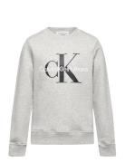 Ck Monogram Terry Cn Tops Sweatshirts & Hoodies Sweatshirts Grey Calvi...