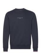 Tommy Logo Tipped Crewneck Tops Sweatshirts & Hoodies Sweatshirts Navy...