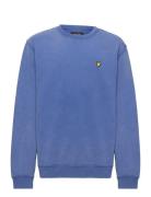 Over D Acid Wash Lb Crew Tops Sweatshirts & Hoodies Sweatshirts Blue L...