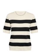 Kalizza Striped Knit Tops Knitwear Jumpers Cream Kaffe