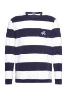 Standard Fit Monogram Terry T-Shirt Tops T-Langærmet Skjorte Navy Polo...