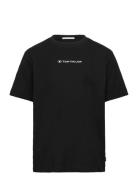 Regular Printed T-Shirt Tops T-Kortærmet Skjorte Black Tom Tailor