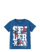 Nmmmakan Spiderman Ss Top Mar Tops T-Kortærmet Skjorte Blue Name It