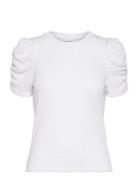 Vianine S/S Puff Sleeve Top Tops T-shirts & Tops Short-sleeved White V...