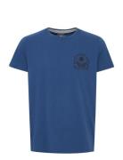 Tee Tops T-Kortærmet Skjorte Blue Blend