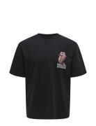 Onsrollingst S Rlx Ss Tee Tops T-Kortærmet Skjorte Black ONLY & SONS