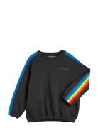 Rainbow Stripe Sweatshirt Tops Sweatshirts & Hoodies Sweatshirts Black...