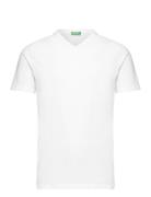 V Neck T-Shirt Tops T-Kortærmet Skjorte White United Colors Of Benetto...