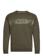Authentic Sweatshirt Tops T-Langærmet Skjorte Khaki Green BOSS