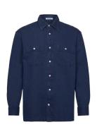 Rel Indigo Texture Shirt Tops Shirts Casual Navy GANT