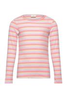 Tnfridan Rib L_S Tee Tops T-shirts Long-sleeved T-Skjorte Pink The New