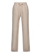 Trousers Linen Blend Bottoms Trousers Beige Lindex