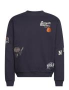 Route Sweatshirt Tops Sweatshirts & Hoodies Sweatshirts Navy Les Deux