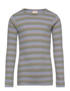 T-Shirt L/S Modal Double Striped Tops T-shirts Long-sleeved T-Skjorte ...