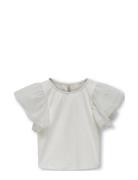 Kmgsine S/L Glitter Top Jrs Tops T-Kortærmet Skjorte White Kids Only