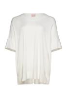Swclia Pu 3 Tops T-shirts & Tops Short-sleeved Cream Simple Wish