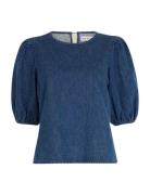 Isabel Denim Tops T-shirts & Tops Short-sleeved Blue Line Of Oslo