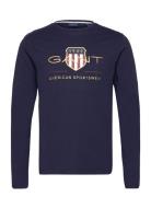 Archive Shield Ls T-Shirt Tops T-Langærmet Skjorte Navy GANT