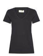 Mmarden Organic V-Ss Tee Tops T-shirts & Tops Short-sleeved Black MOS ...