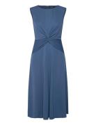 Twist-Front Jersey Dress Knælang Kjole Blue Lauren Ralph Lauren