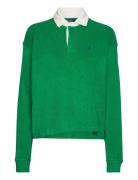 Cropped Terry Rugby Shirt Tops Sweatshirts & Hoodies Sweatshirts Green...