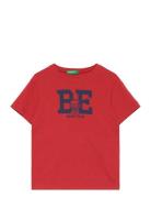 T-Shirt Tops T-Kortærmet Skjorte Red United Colors Of Benetton