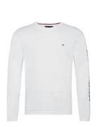 Tommy Logo Long Sleeve Tee Tops T-Langærmet Skjorte White Tommy Hilfig...