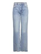 Long Wide Slit Jeans Bottoms Jeans Wide Blue Gina Tricot
