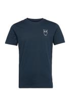 Owl Chest Tee - Gots/Vegan Tops T-Kortærmet Skjorte Navy Knowledge Cot...