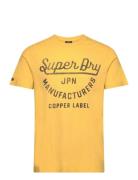 Copper Label Script Tee Tops T-Kortærmet Skjorte Yellow Superdry