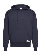 Sdlenz Hood Sw Tops Sweatshirts & Hoodies Hoodies Navy Solid