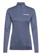 W Mt Half Zi Ls Sport Sweatshirts & Hoodies Fleeces & Midlayers Blue A...