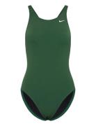 Nike W Fast Back Piece Solid Sport Swimsuits Green NIKE SWIM