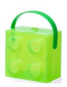 Lego Box W. Handle Translucent Green Home Kids Decor Storage Storage B...